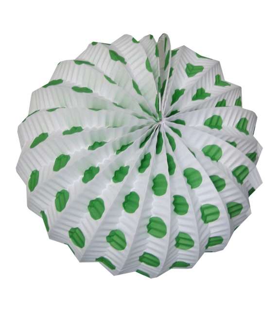Pack farolillos de papel con lunares verdes